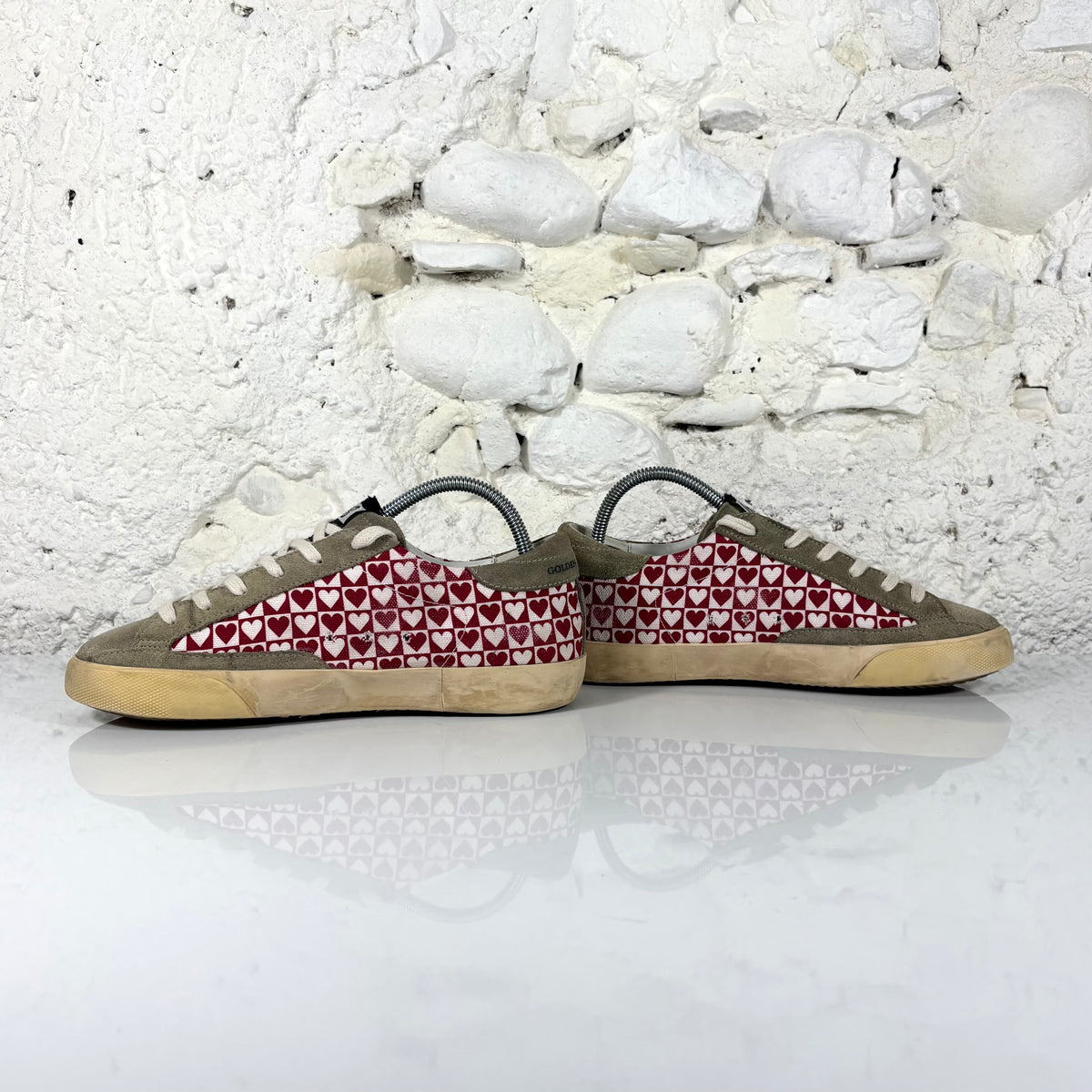 Golden goose Superstar a cuori bianche e rosse 37