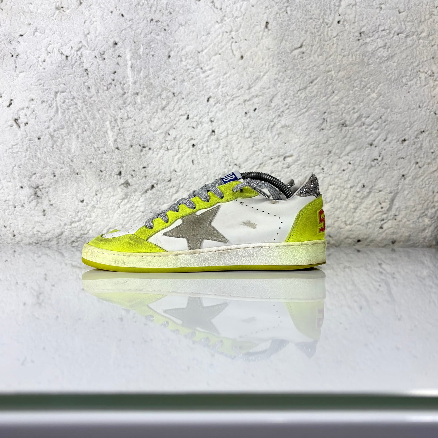 Golden goose Ballstar gialle, bianche e argento 36