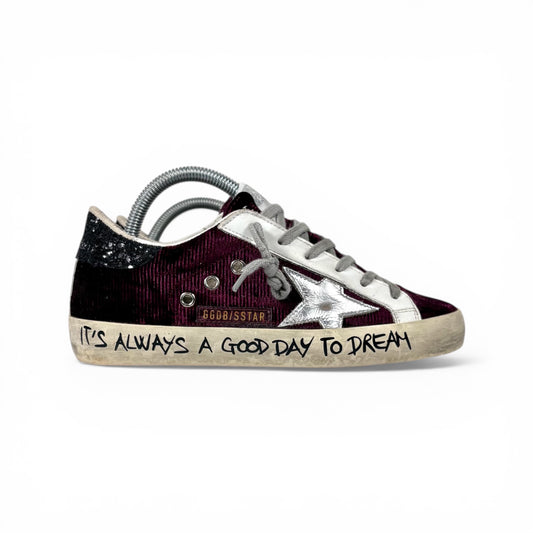 Golden goose Superstar Bordeaux in velluto 36