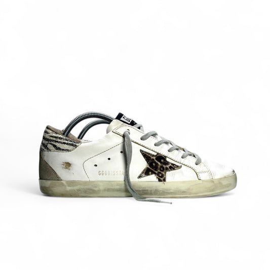 Golden goose bianche stella zebrata 40