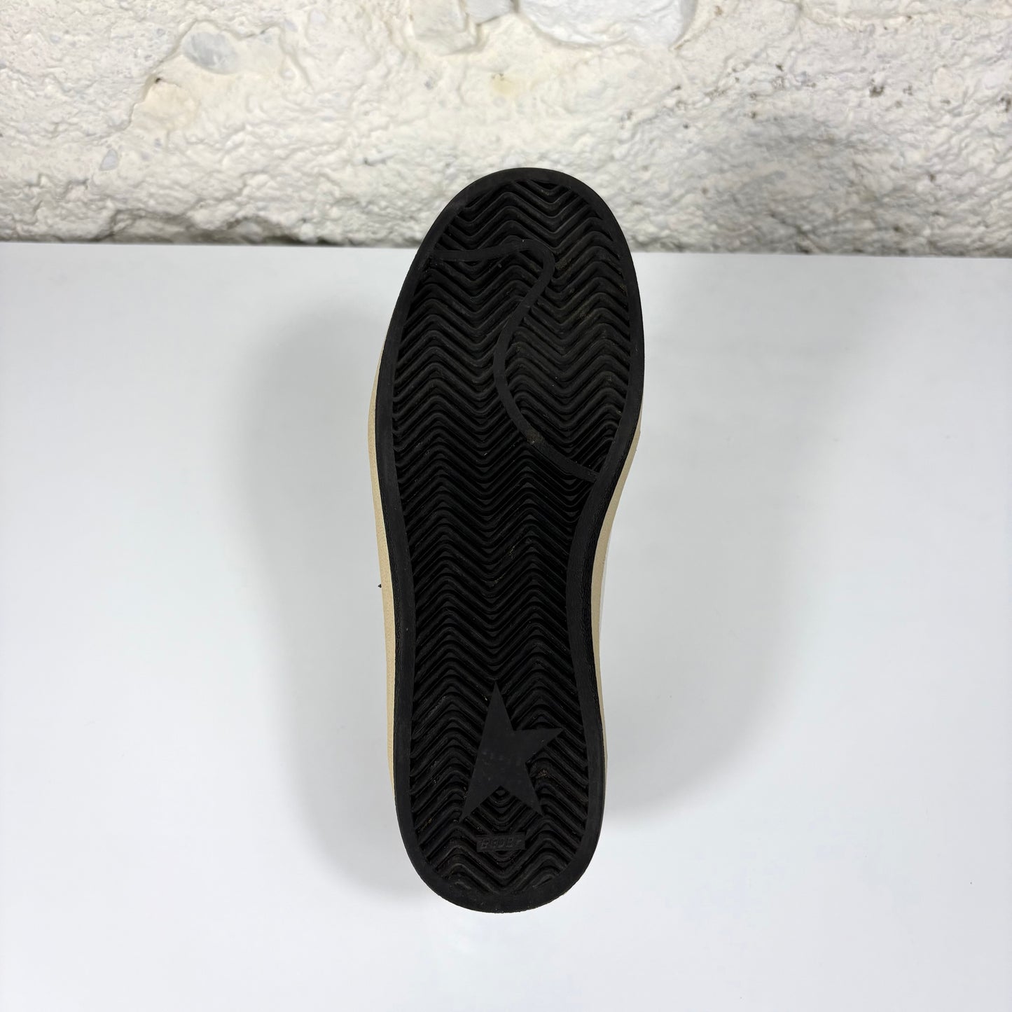 Golden goose Ballstar bianche con stella a paillettes argento e talloncini rosa a squame 37