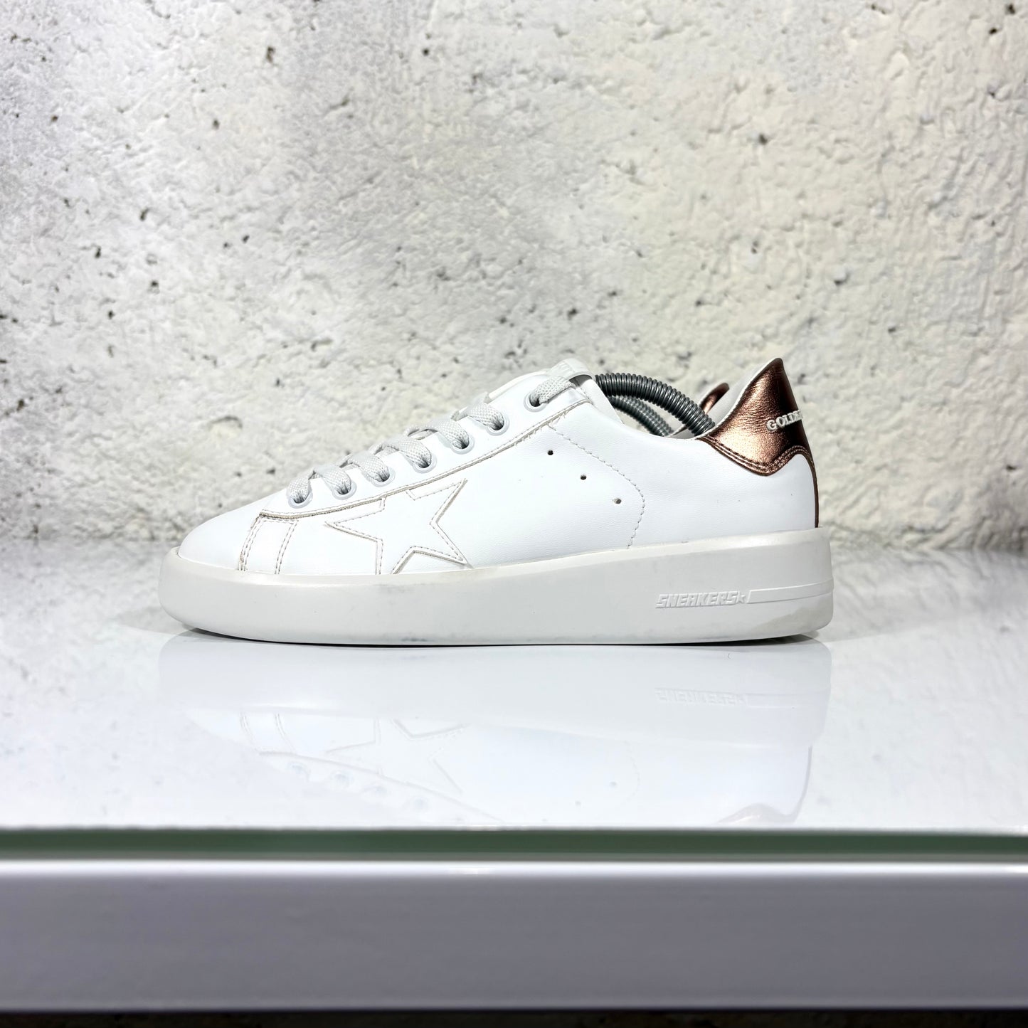 Golden goose Pure star bianche con tallone bronzo 38