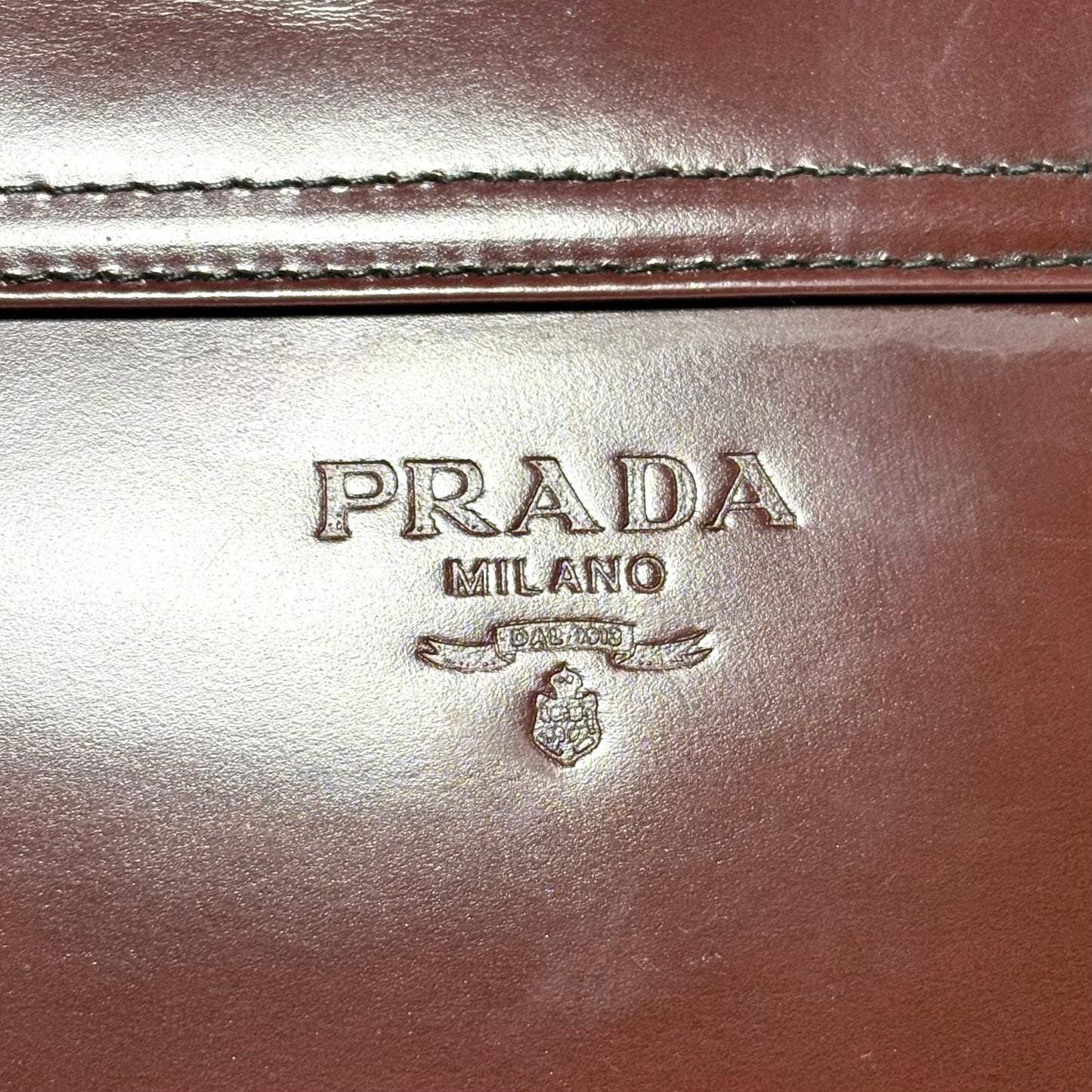 Prada Borsa in pelle vintage marrone