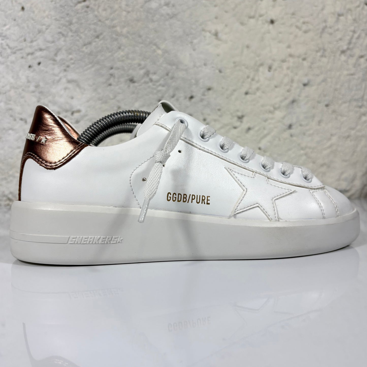 Golden goose Pure star bianche con tallone bronzo 38