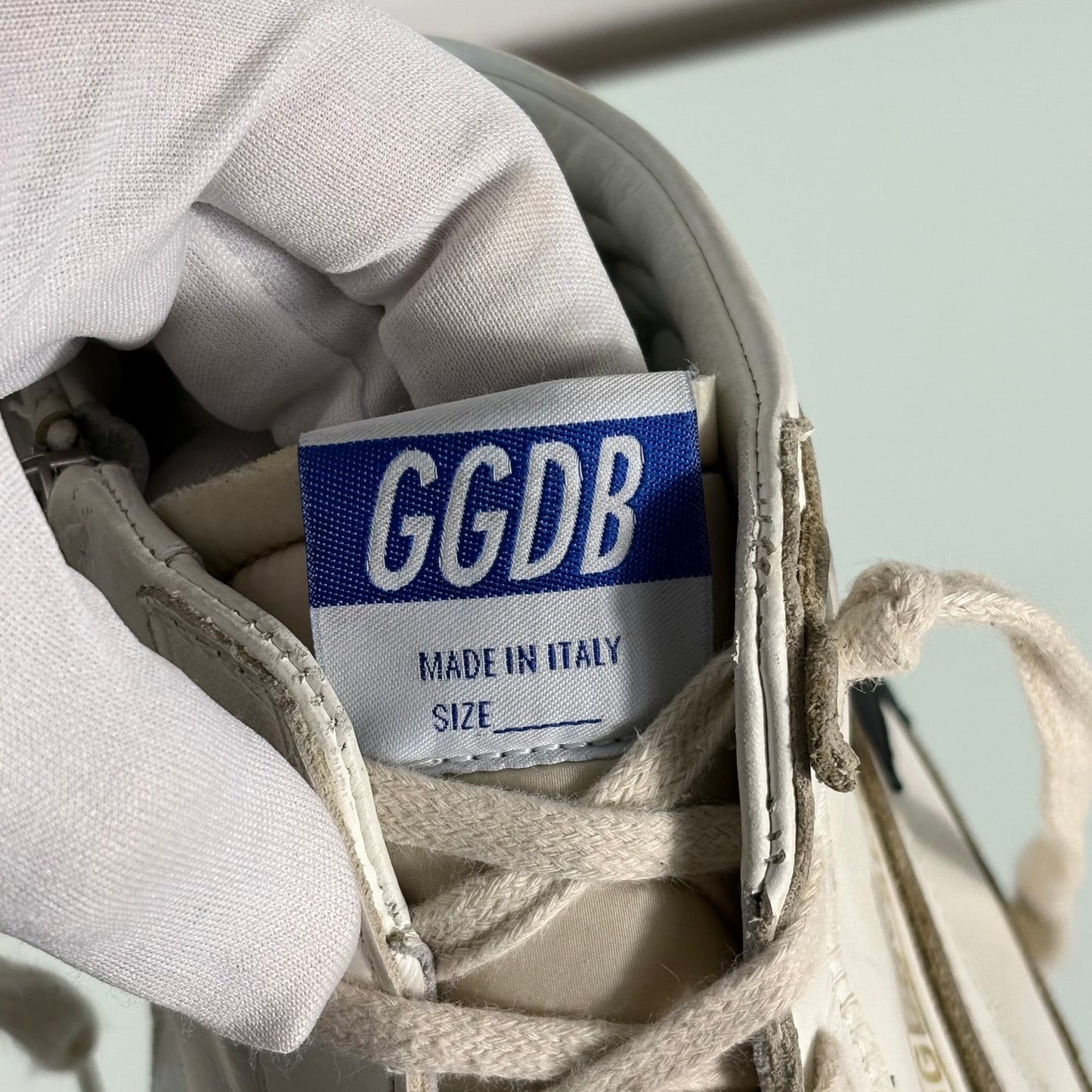 Golden goose Slide bianche con dettagli neri e beige 42