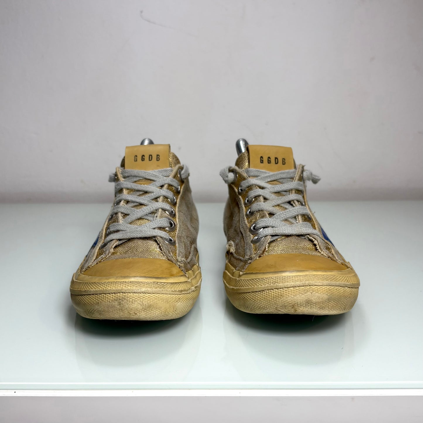 Golden goose V-Star oro e stella blu 38