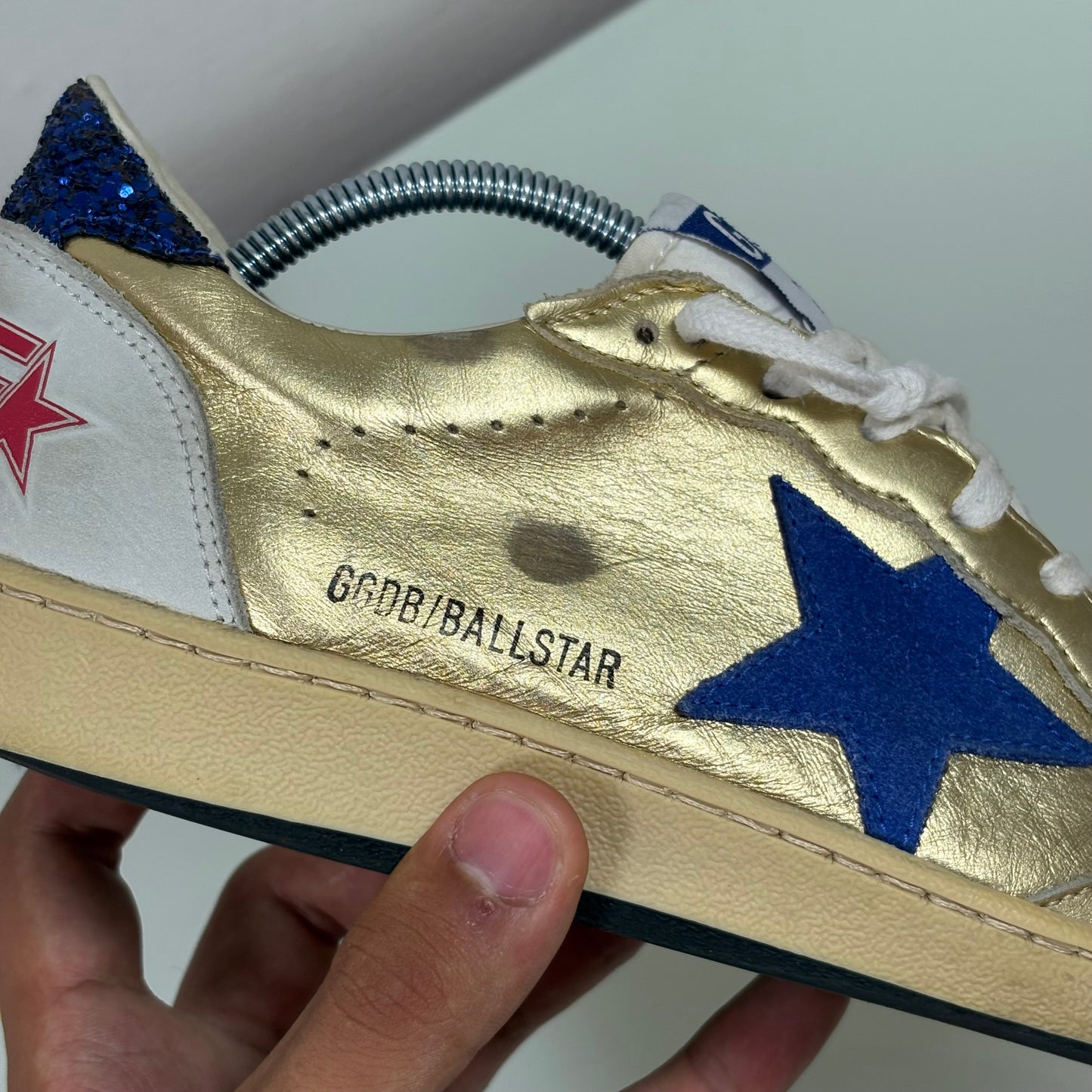 Golden goose ballstar blue e oro 38