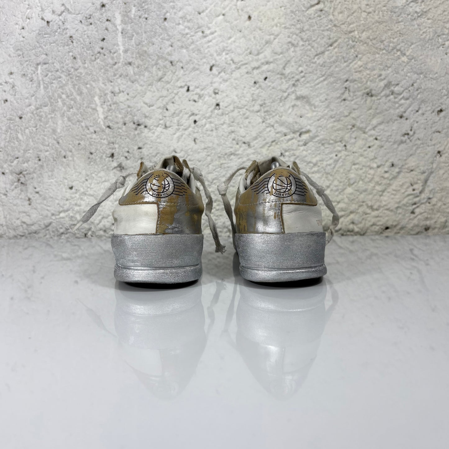 Golden goose Stardan bianco e argento 36