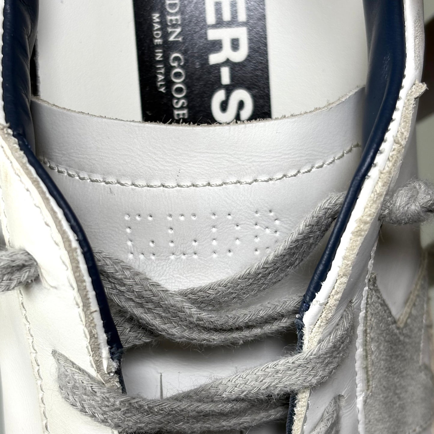 Golden goose Superstar Bianche tallone blu scuro 36