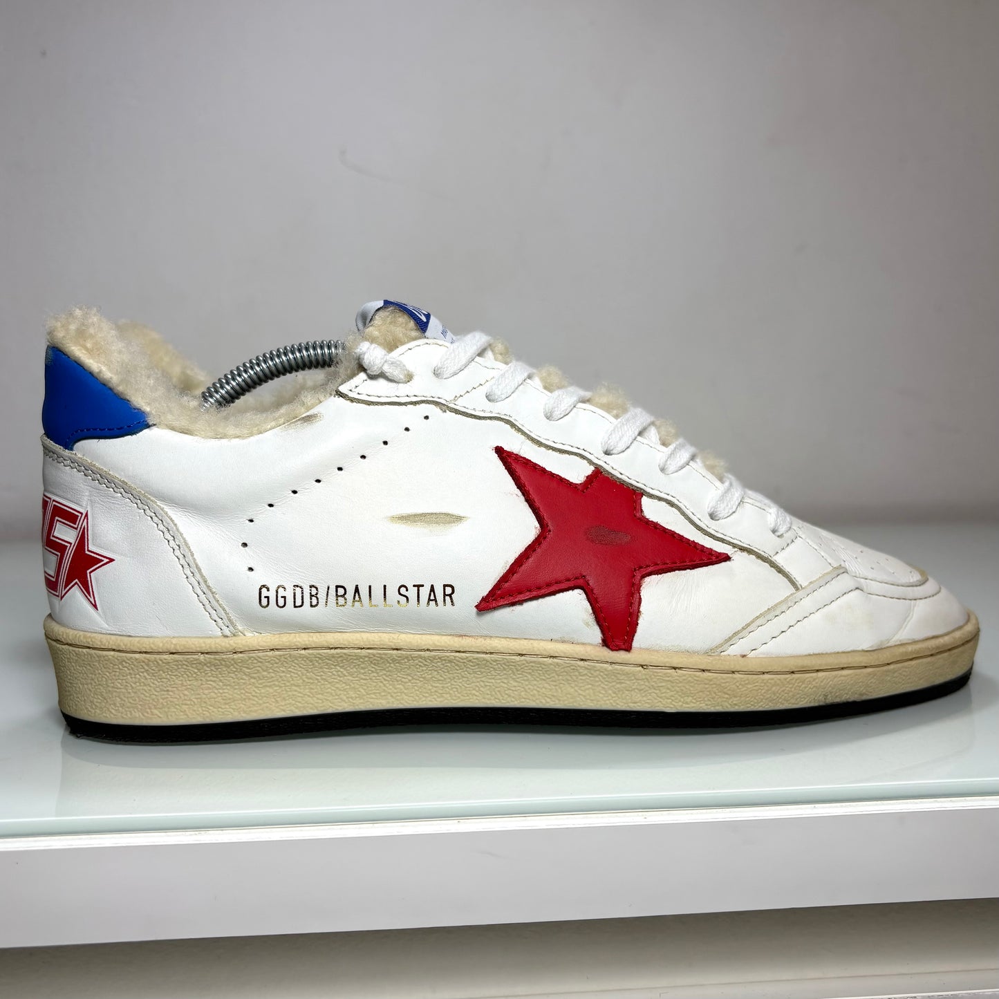 Golden goose Ballstar orsetto interno bianche, stella rossa e tallone blu 40