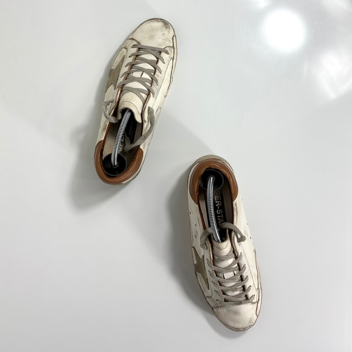 Golden goose Superstar bianche con tallone marrone 38