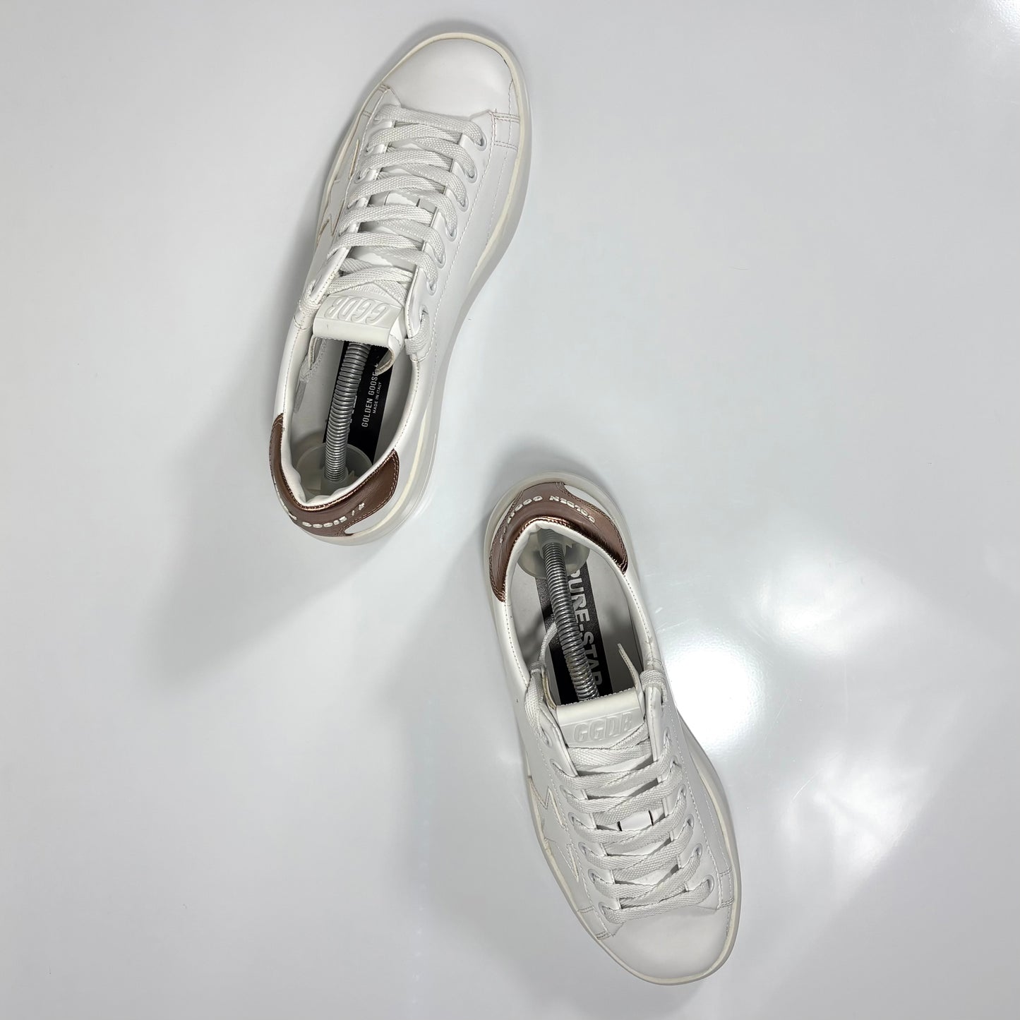 Golden goose Pure star bianche con tallone bronzo 38