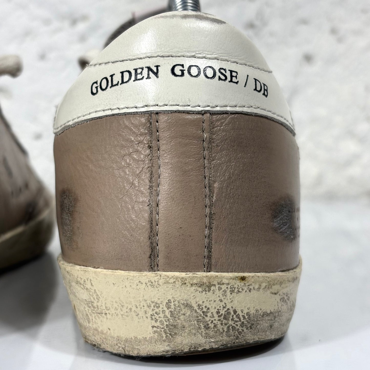 Golden goose Superstar beige in pelle con punta maculata in “cavallino” 37