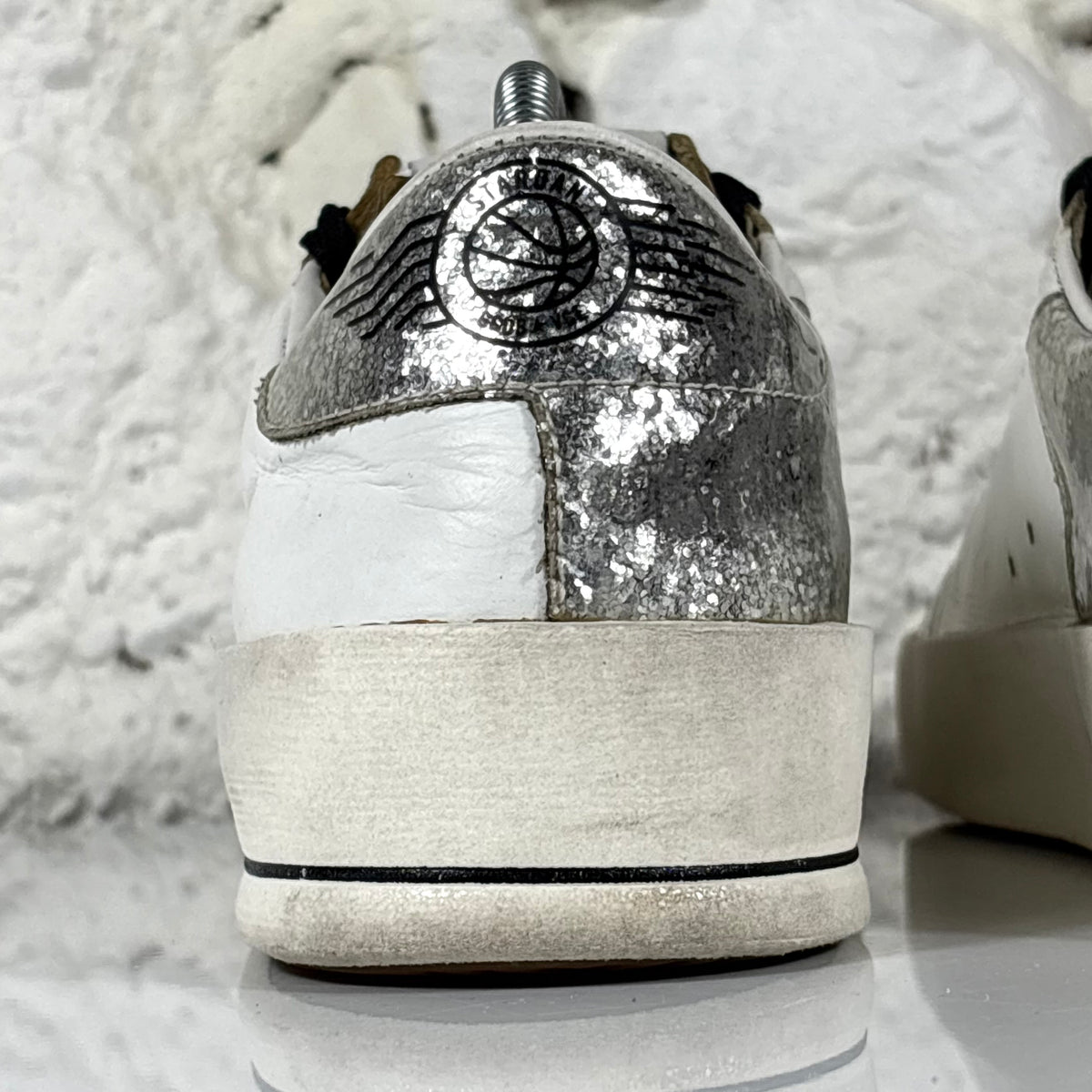 Golden goose Stardan bianche/ maculato e talloncini argento 38
