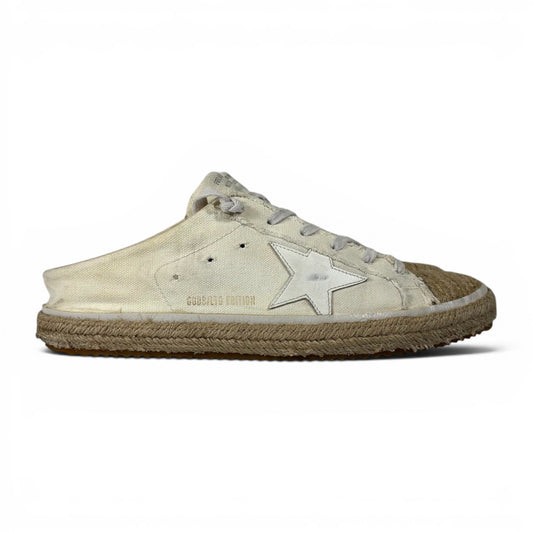 Golden goose Superstar-Sabot (collezione Resort ispirata vintage anni 80) in tela e rafia 39