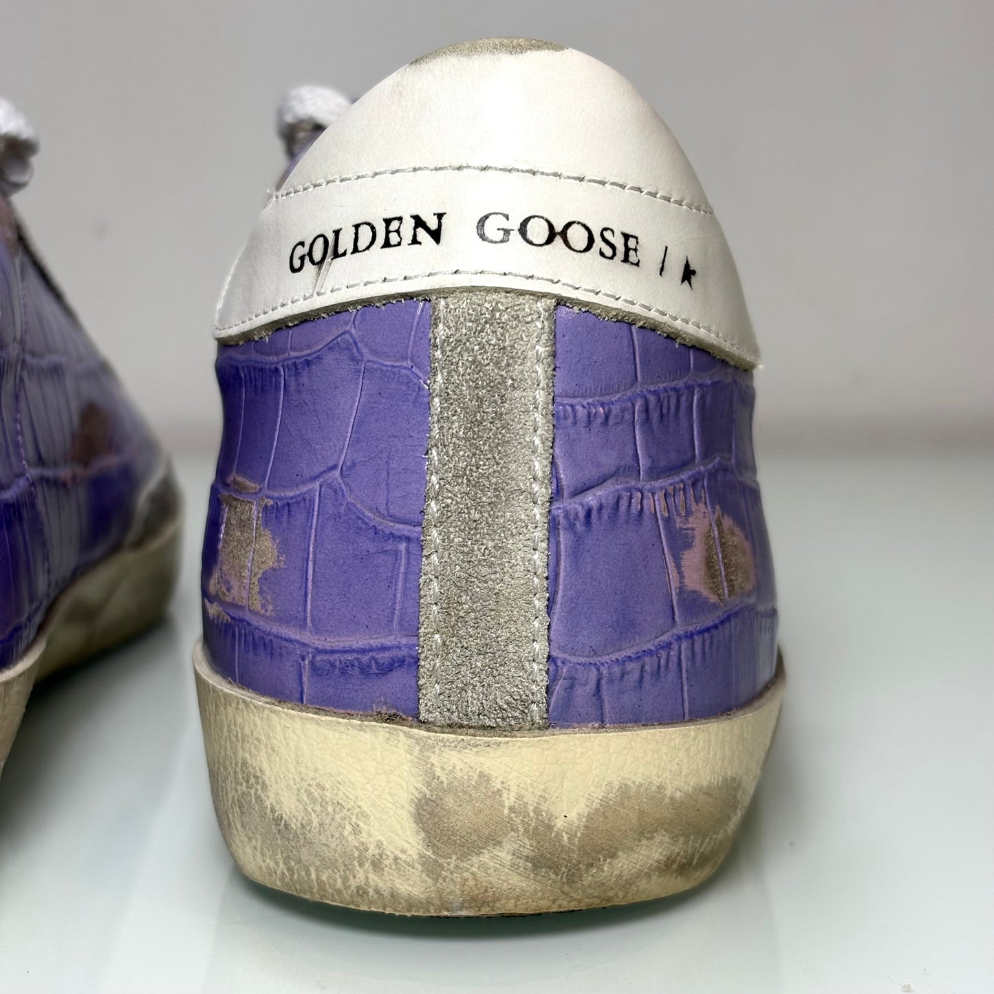 Golden goose Superstar azzurre effetto “coccodrillo” 38