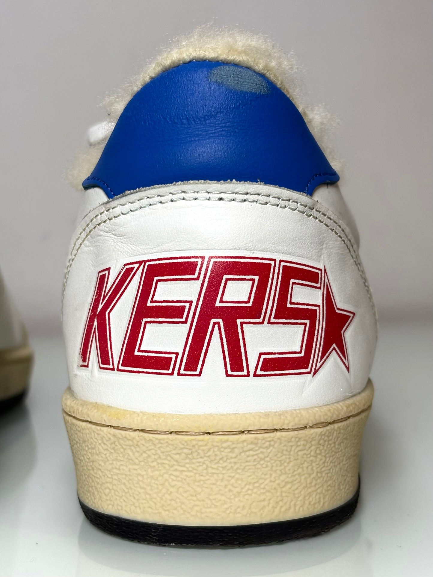 Golden goose Ballstar orsetto interno bianche, stella rossa e tallone blu 40