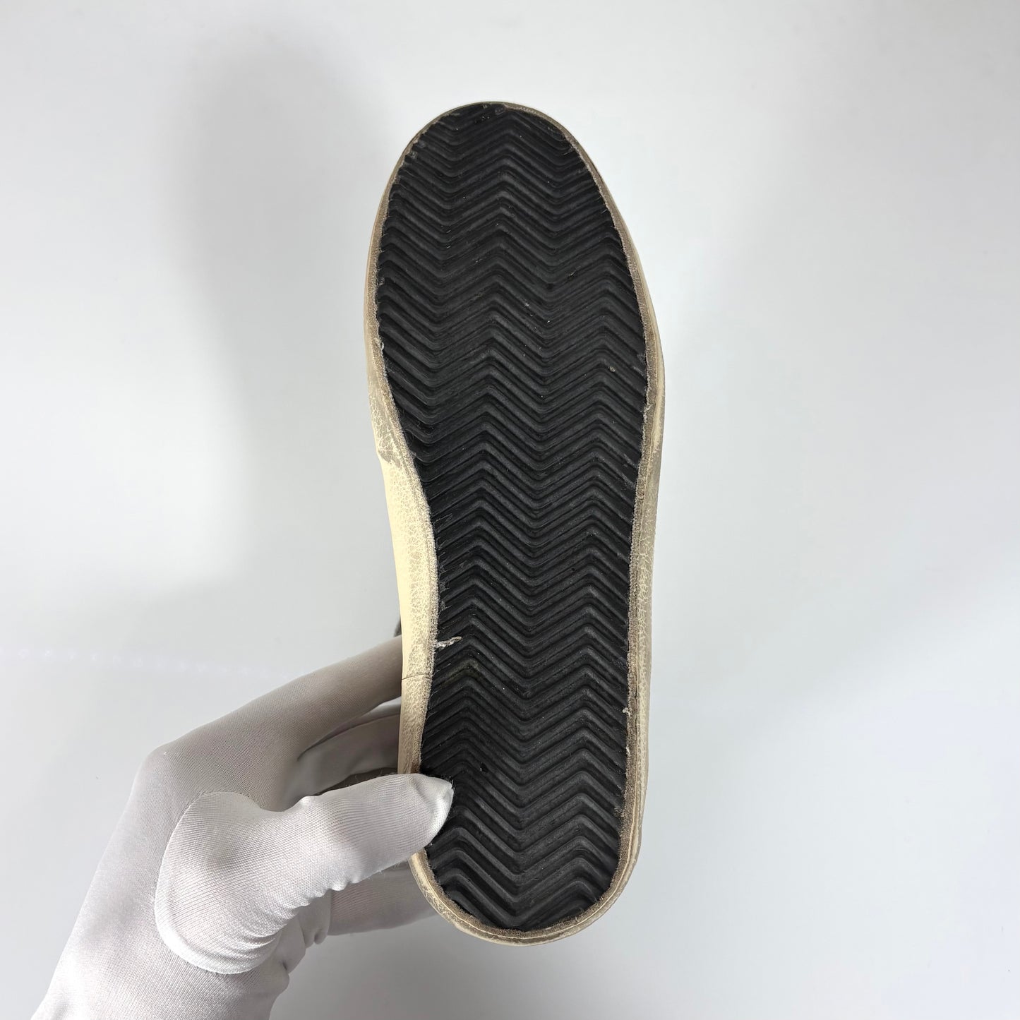 Golden goose Superstar bianche, stella grigia e tallone verde 39