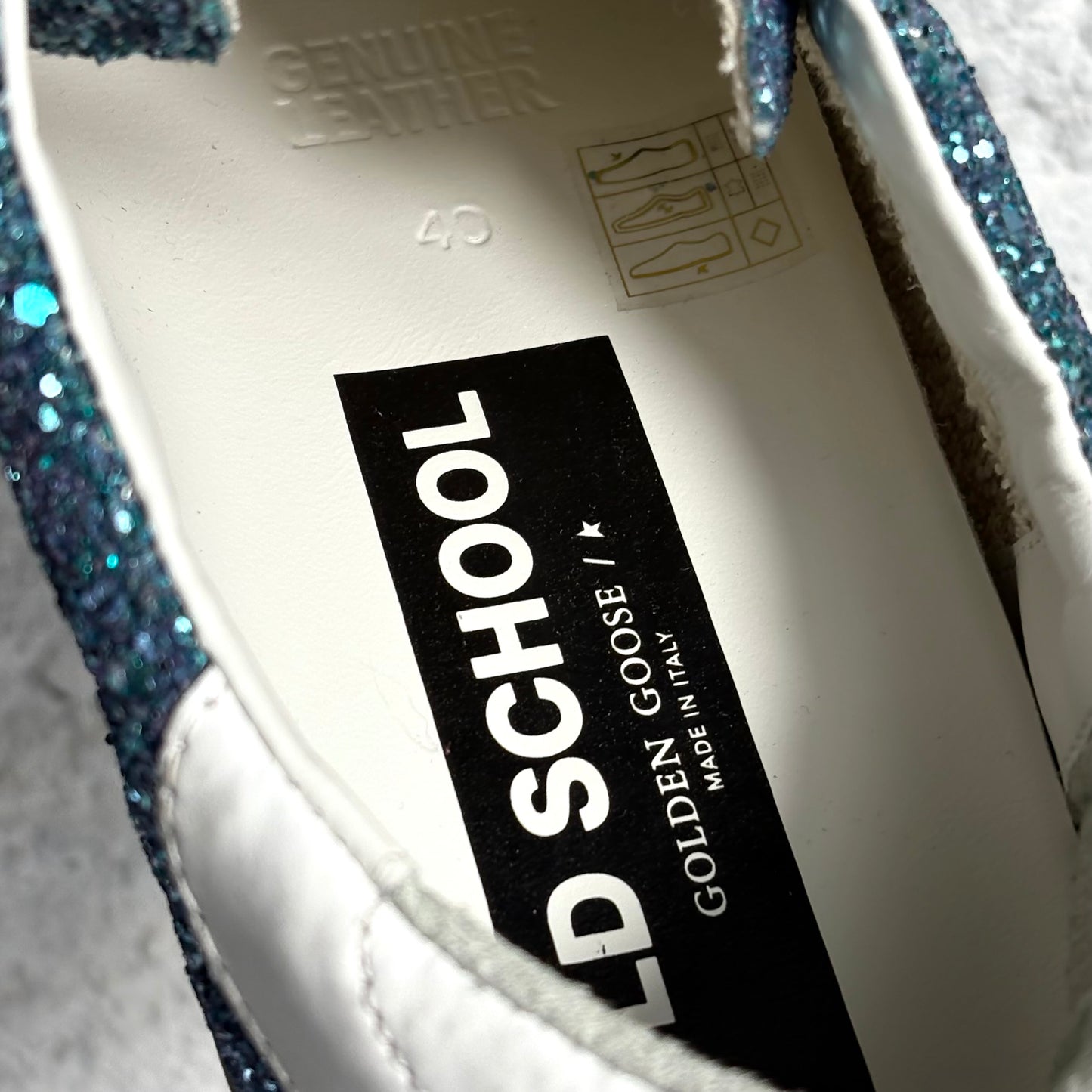 Golden goose Old School blu glitter 40 limited edition