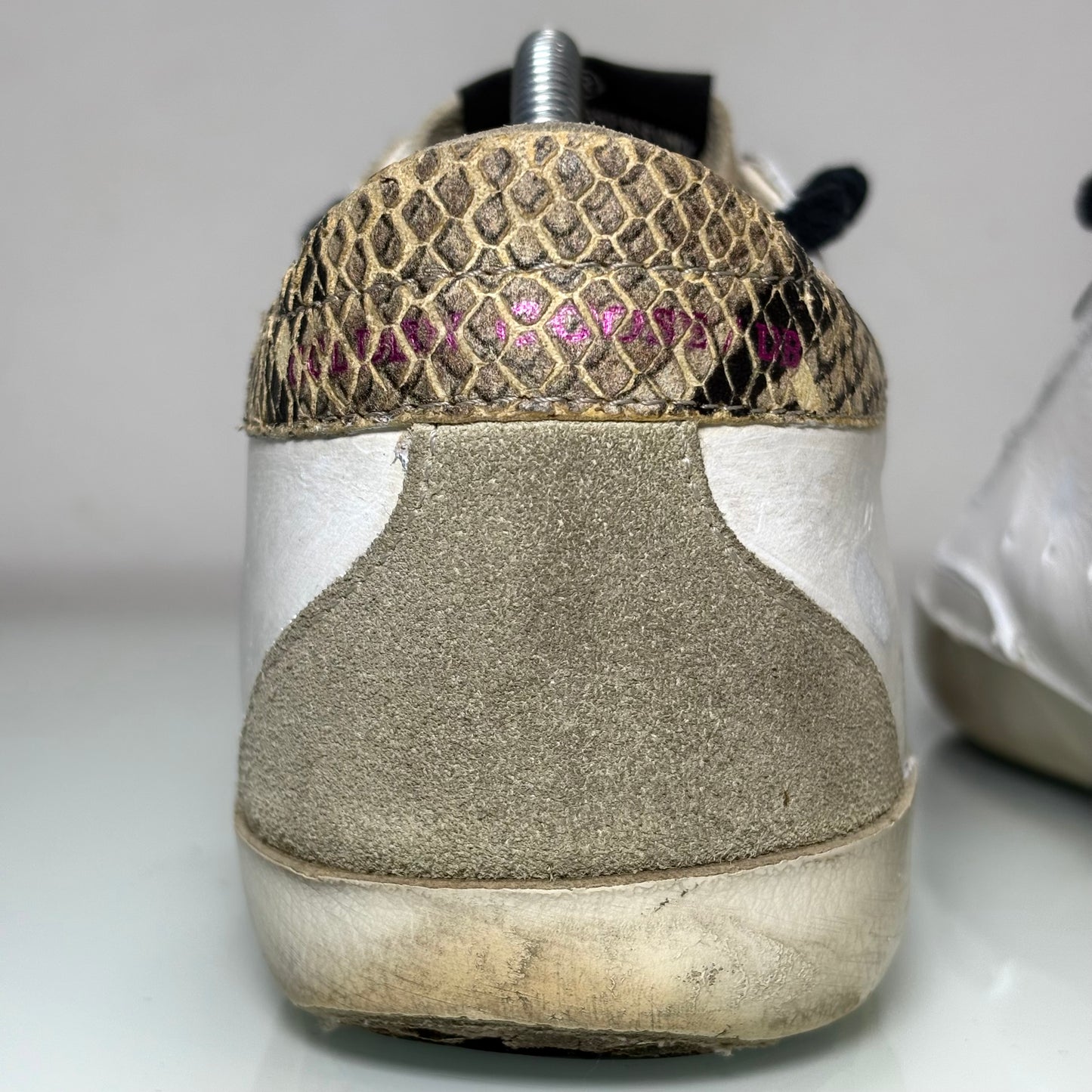 Golden goose Superstar bianco, tallone squame 39