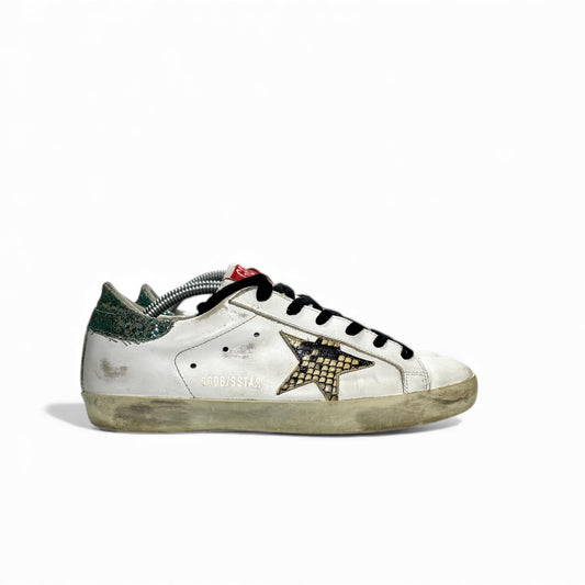 Golden goose Superstar bianche stella con squame tallone brill. 37