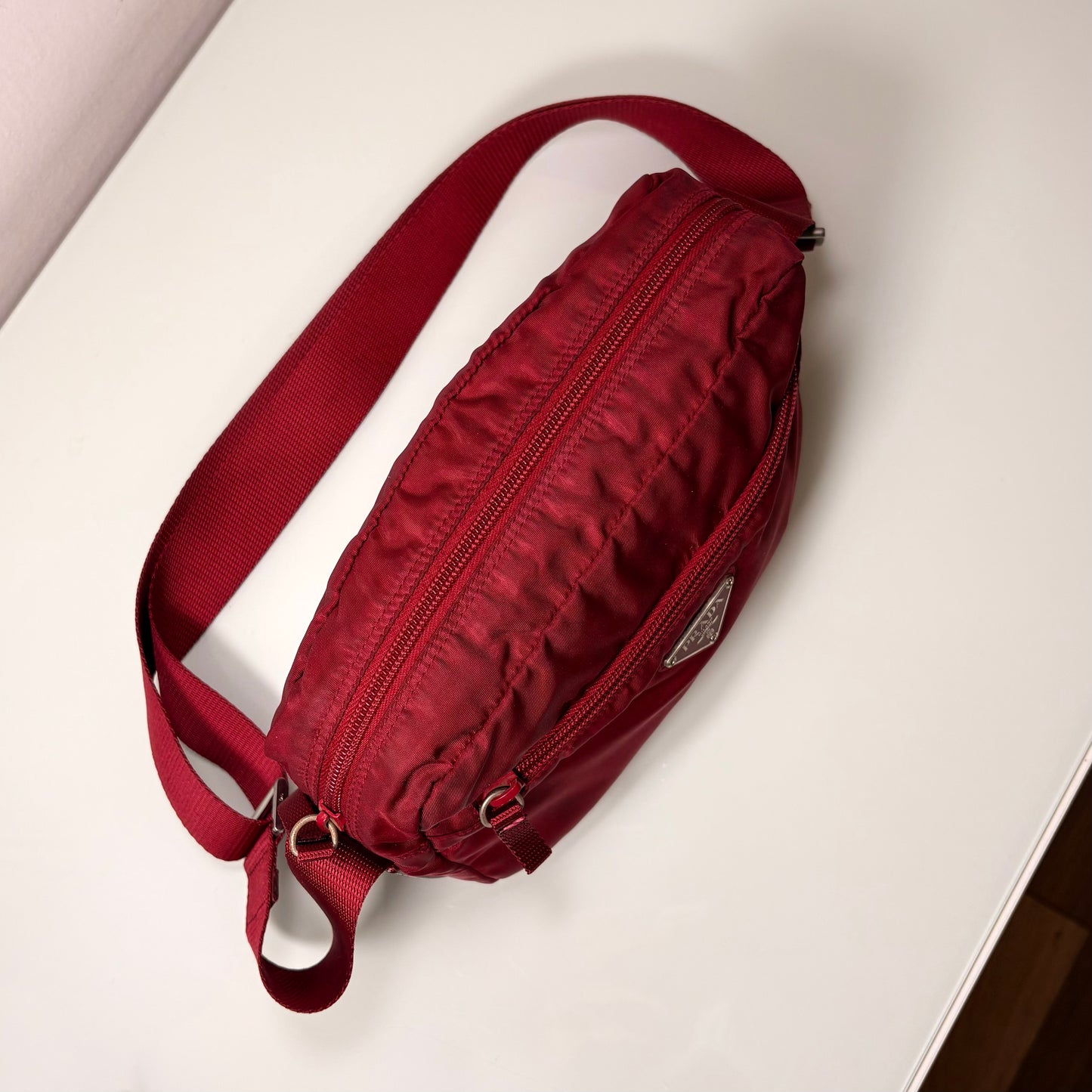 Prada Re-Nylon Crossbody sintetico rosso