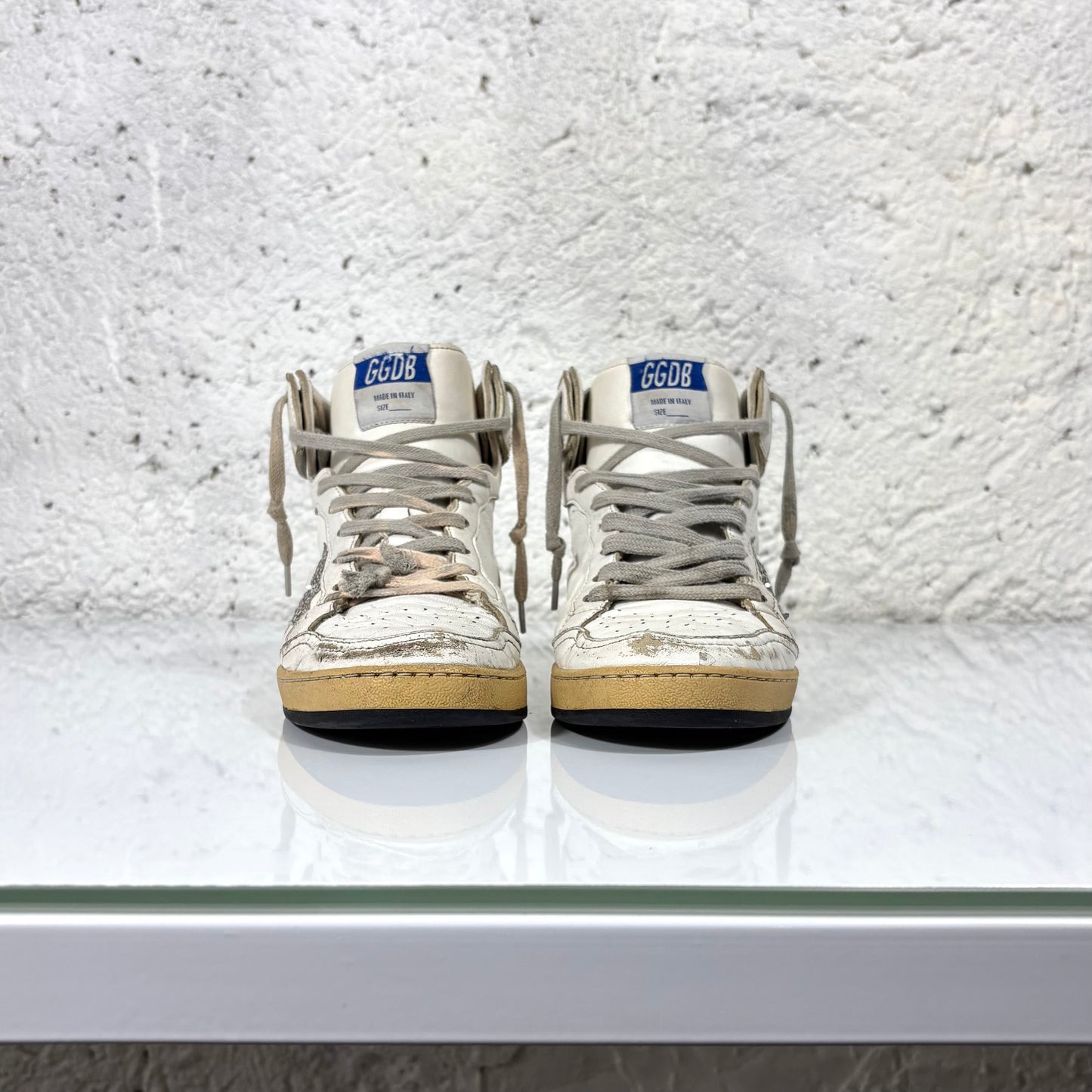 Golden goose Sky-star bianche con stella argento brillantinata 39