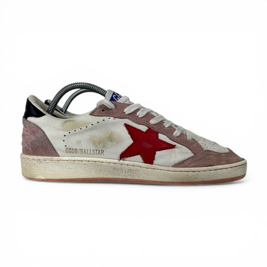 Golden goose Ballstar bianche, grigie con stella rossa e talloncino nero 38