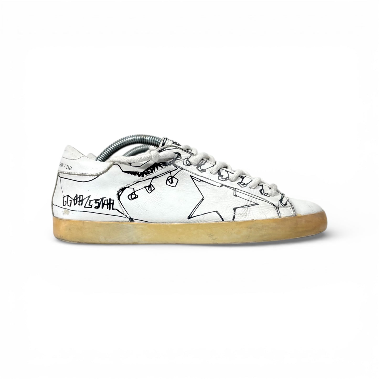 Golden goose Superstar bianche con disegni stilizzati 38
