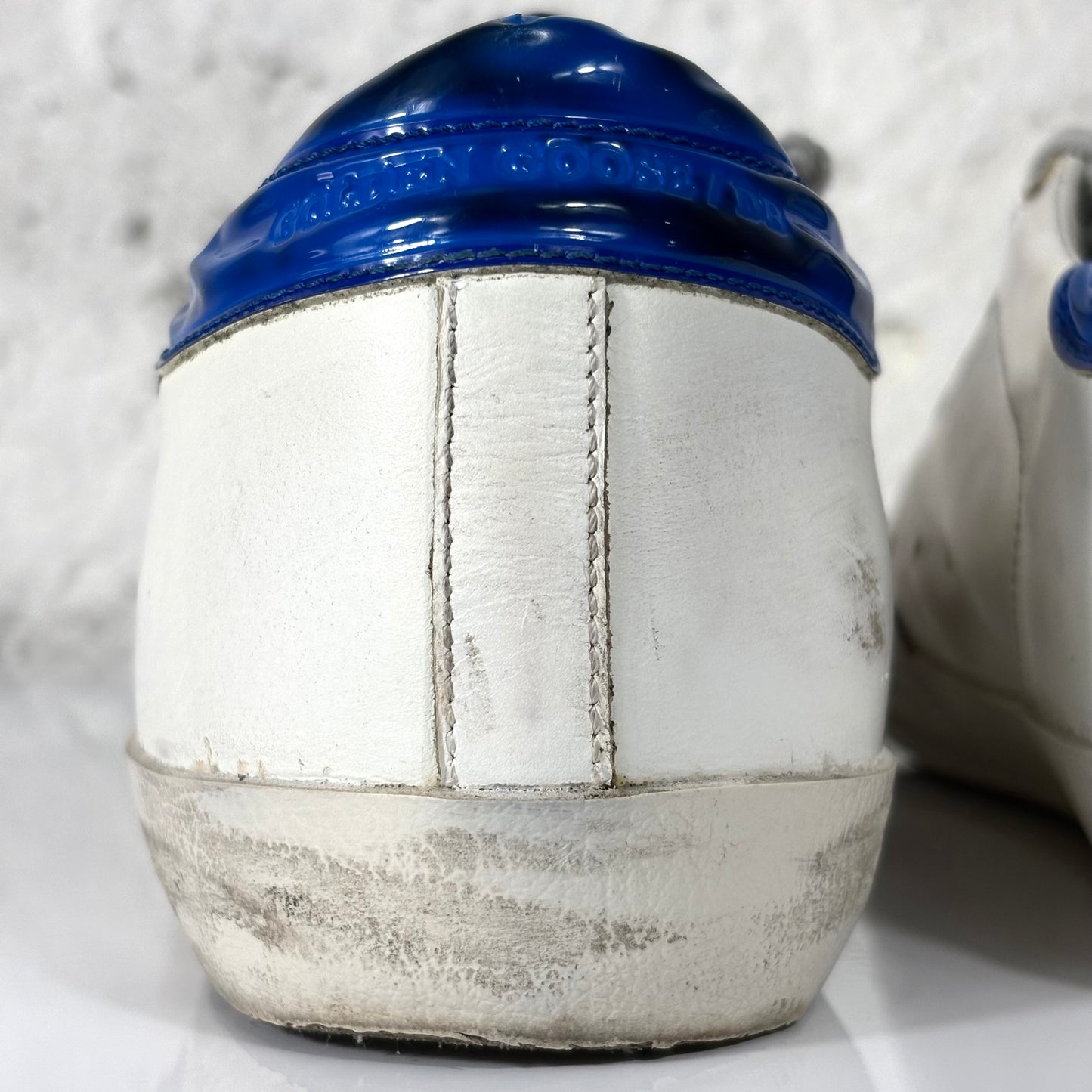 Golden goose Superstar bianche stella e tallone blu 40