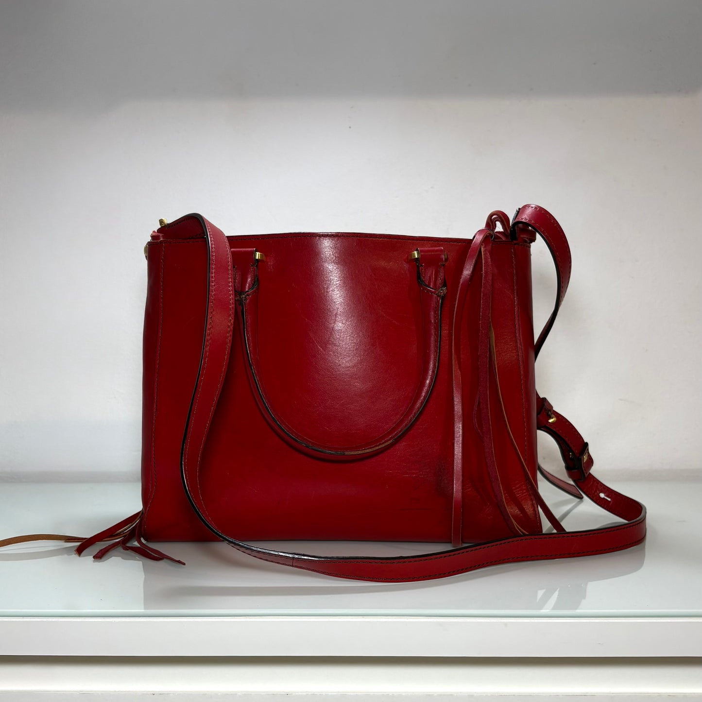 The Bridge Bauletto Rosso Ciliegia/Oro