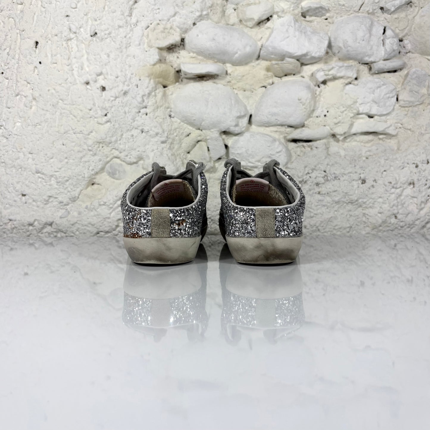 Golden goose Superstar Sabot glitter argento 39
