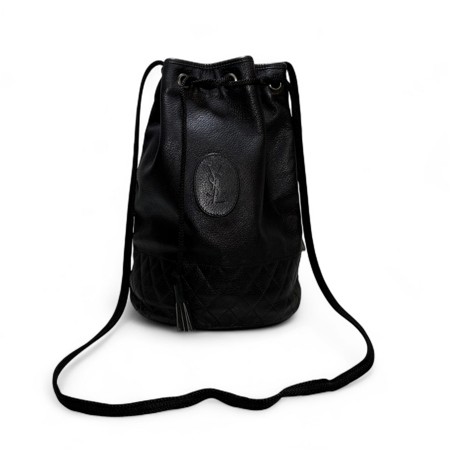 Yves Saint Laurent bucket leather bag noire