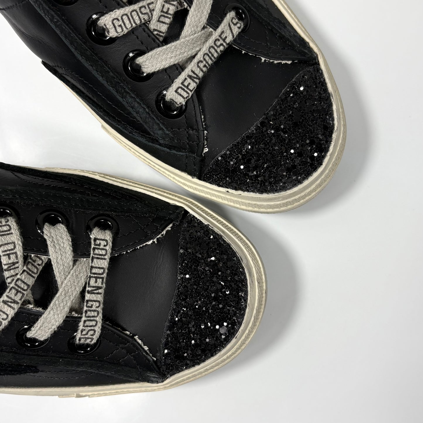 Golden goose V-Star 2 nere punta a paillettes 37
