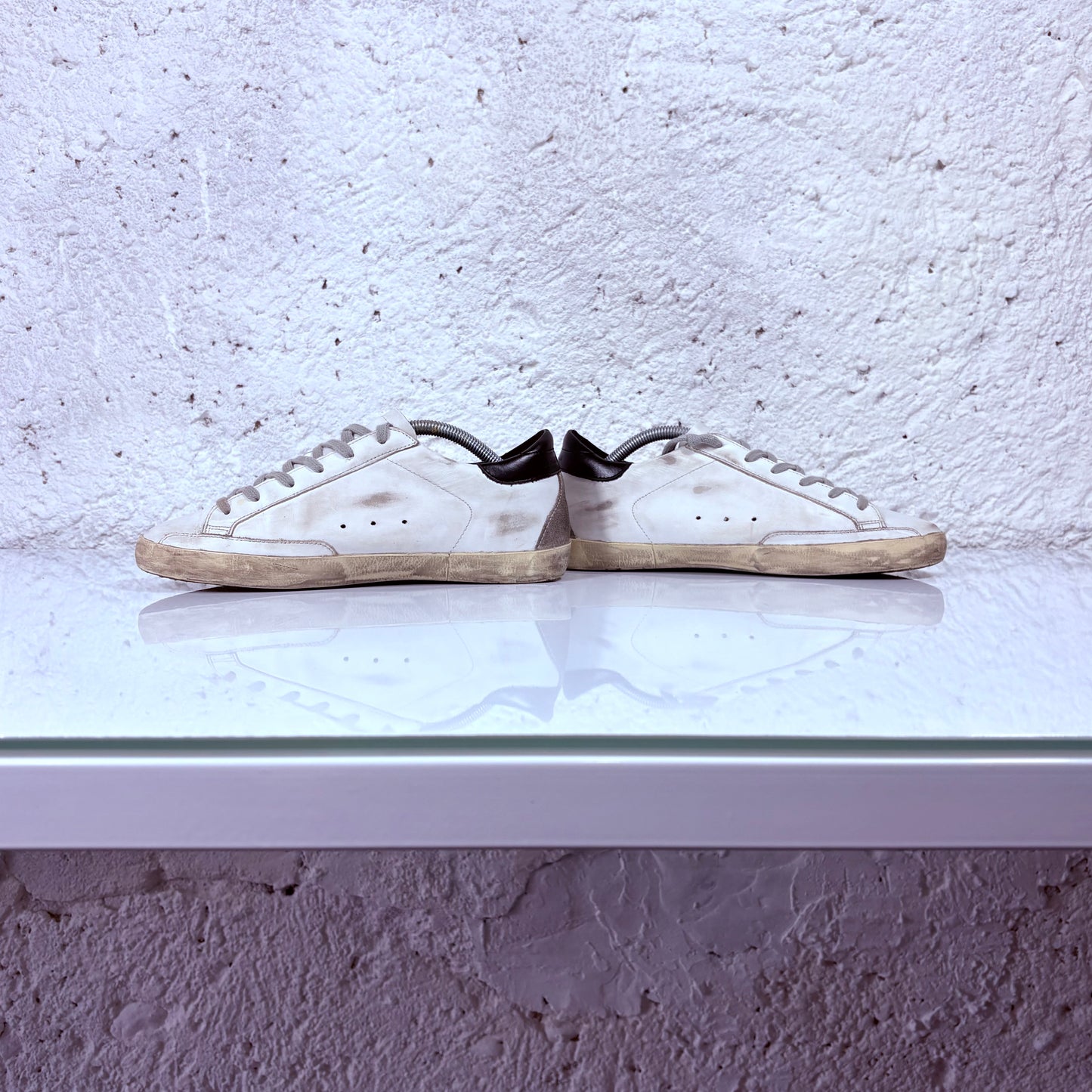 Golden goose Superstar bianche stella grigia e tallone nero 39