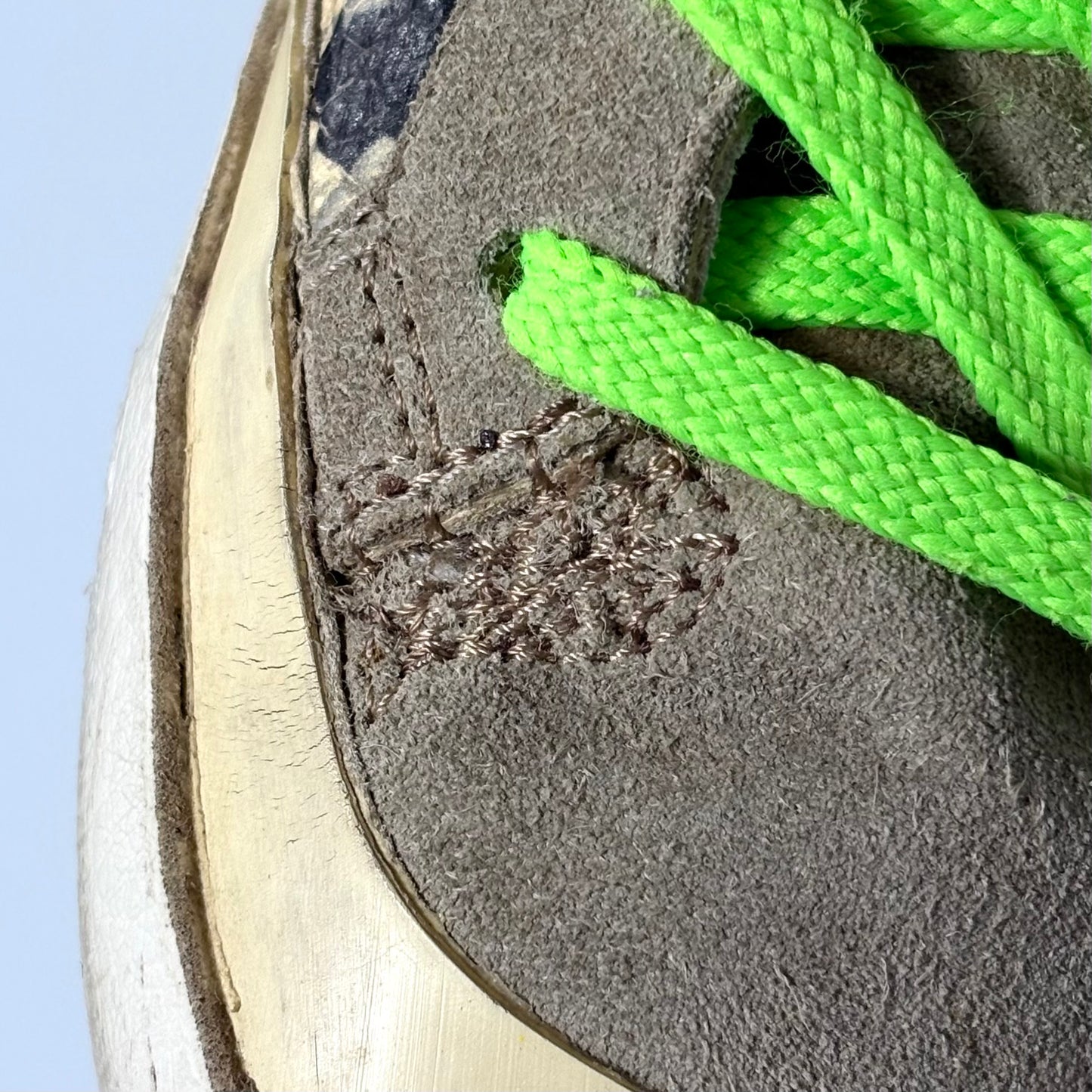 Golden goose Superstar a squame “pitone”, lacci verde talloni brillantinati 37