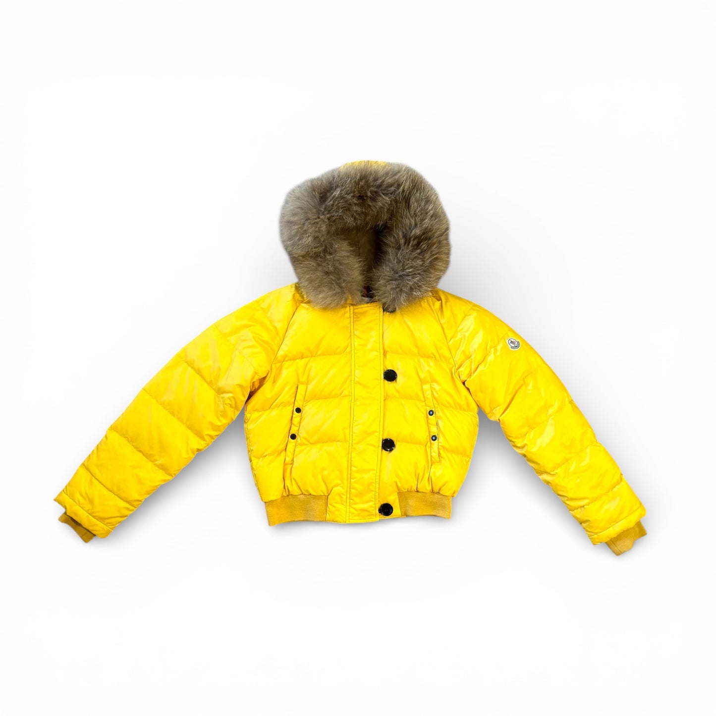 Moncler fur hood giallo con pelliccia taglia L