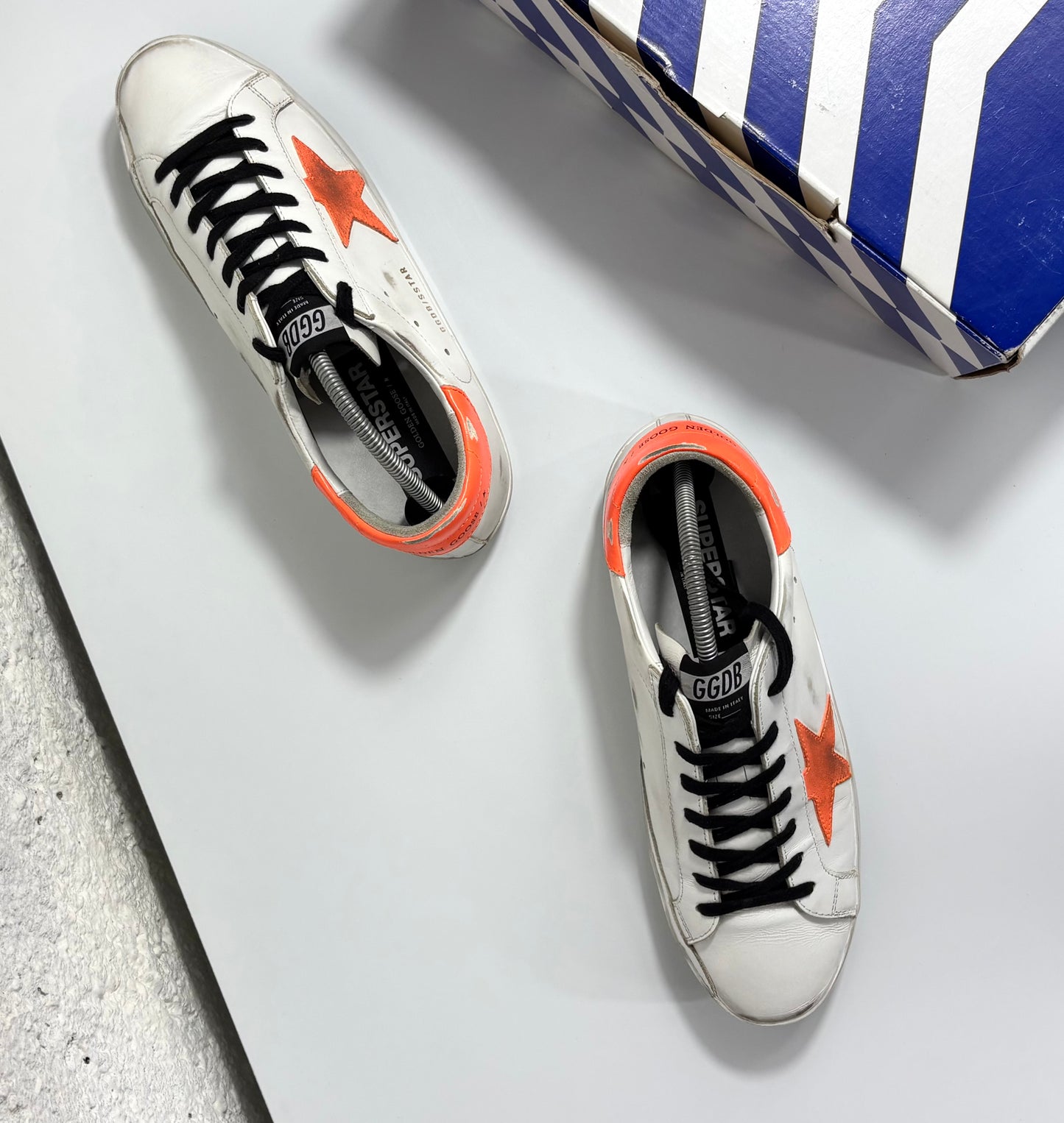 Golden goose Superstar bianche e arancione 43