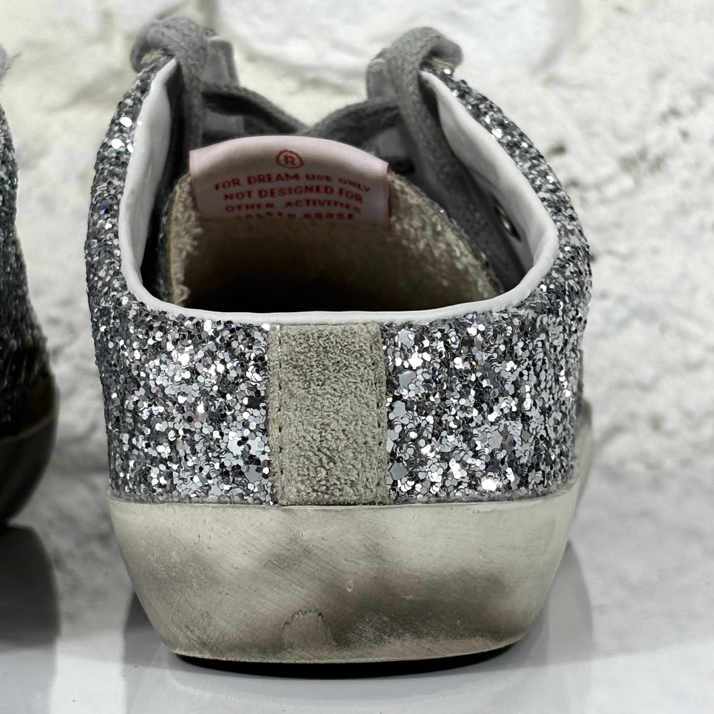 Golden goose Superstar Sabot glitter argento 39