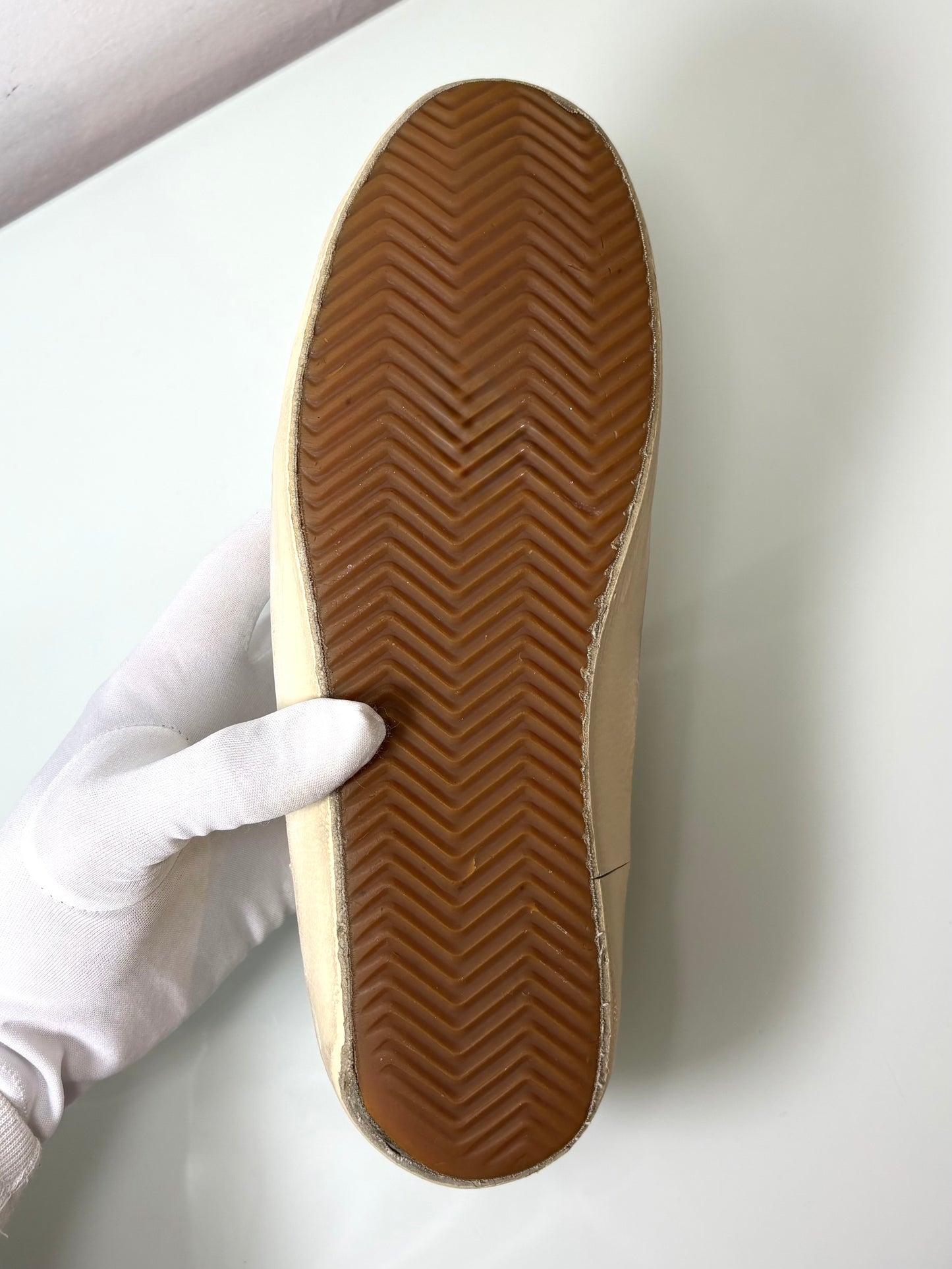 Golden goose Superstar bianche tallone blu e stella grigia 42