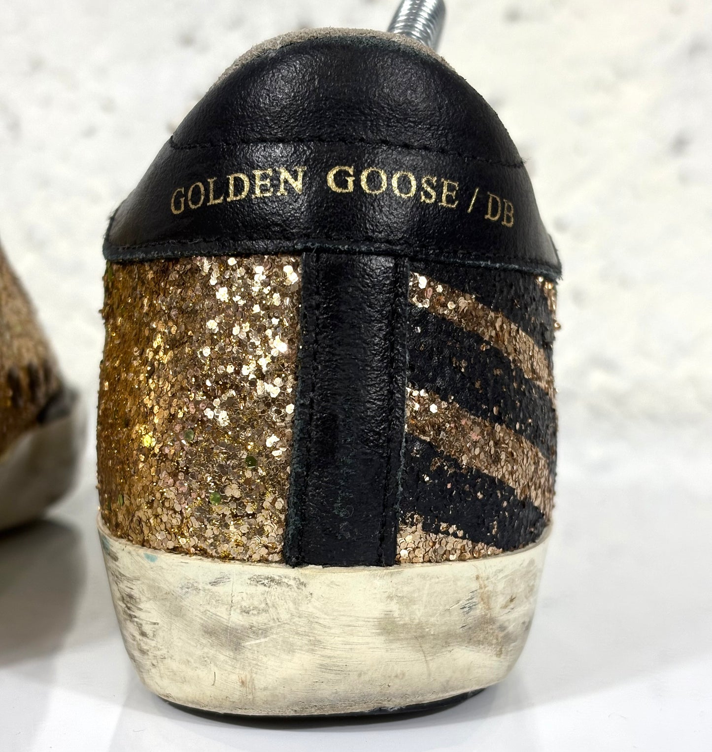 Golden goose Superstar colorazione oro e nero in paillettes e brillantini 38