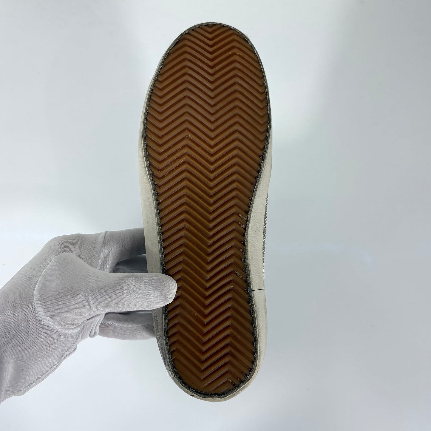 Golden goose Superstr Grigio in tessuto, tallone argento con stella nera 39