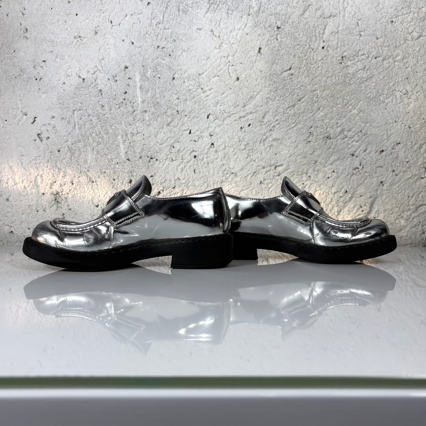 Mocassini Prada chocolate Argento 37