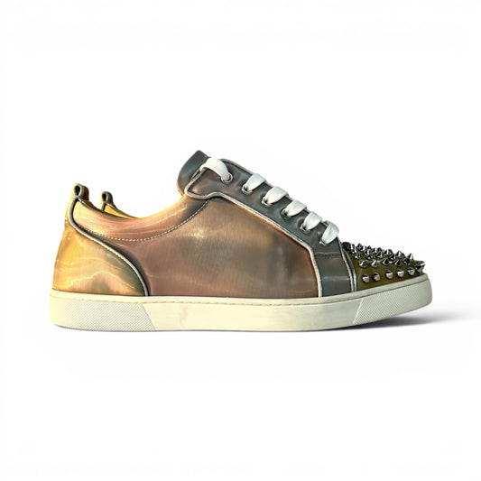 Christian Louboutin Junior Spikes grigio e bronzo iridescente olografico  42,5