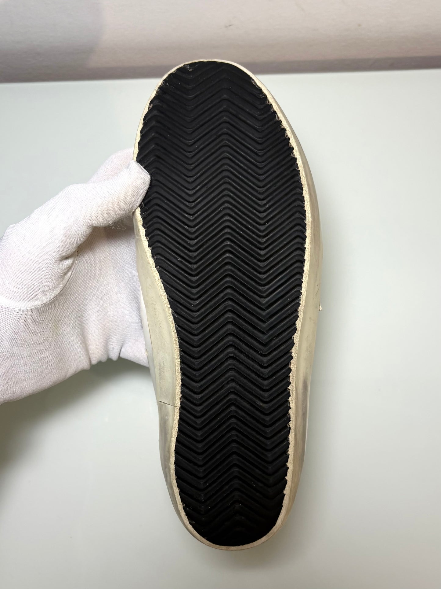 Golden goose Superstar bianche stella con squame tallone brill. 37