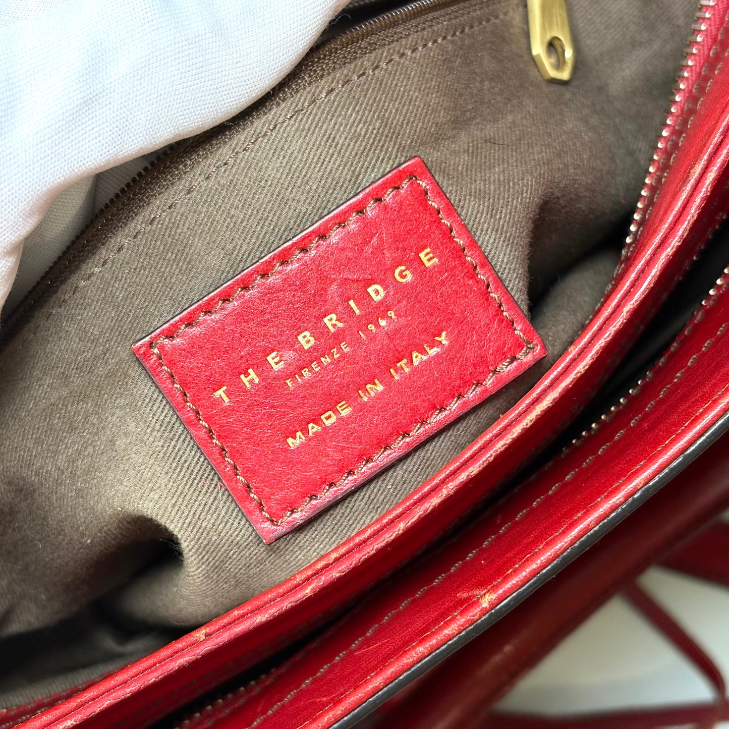 The Bridge Bauletto Rosso Ciliegia/Oro