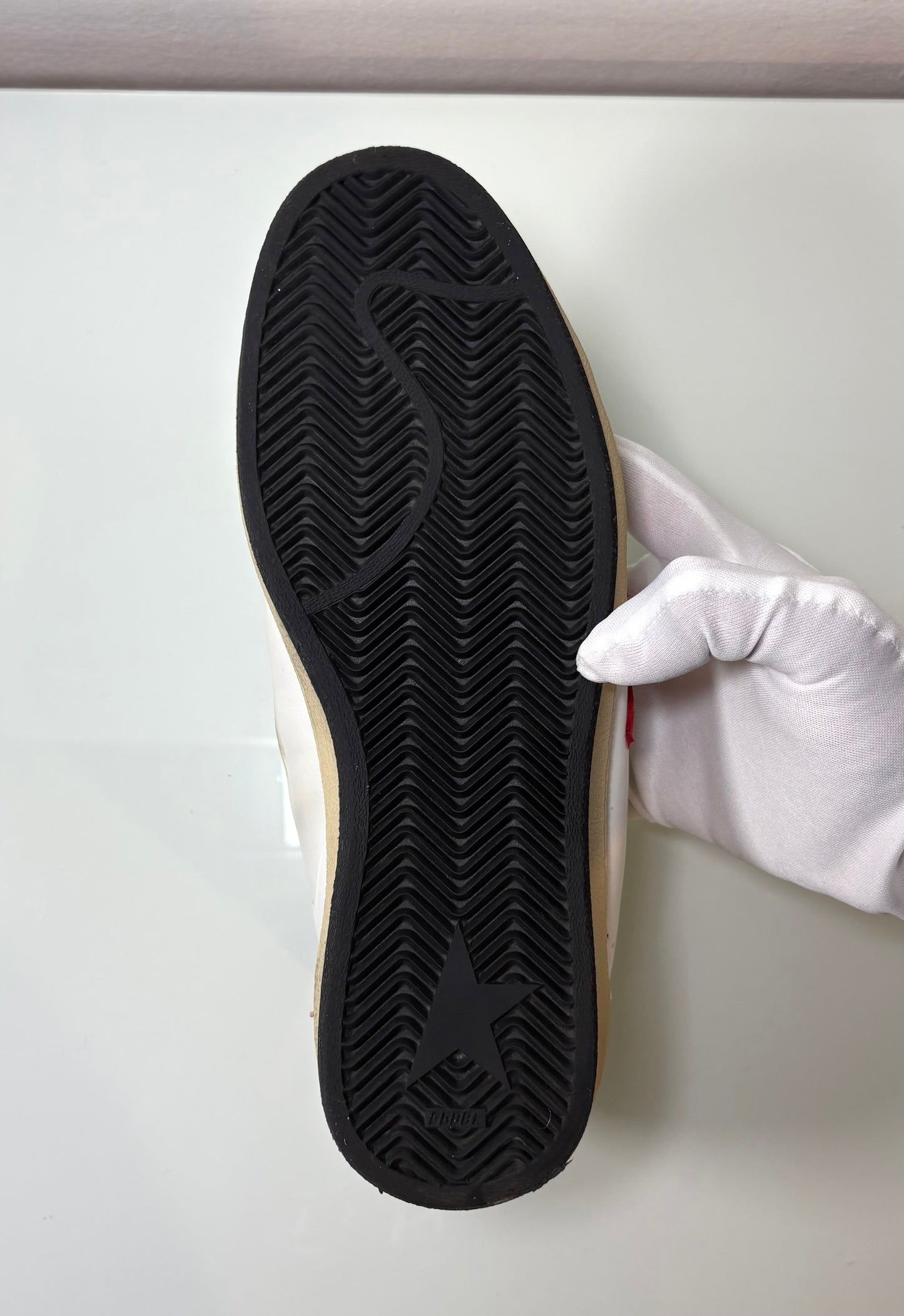 Golden goose Ballstar orsetto interno bianche, stella rossa e tallone blu 40