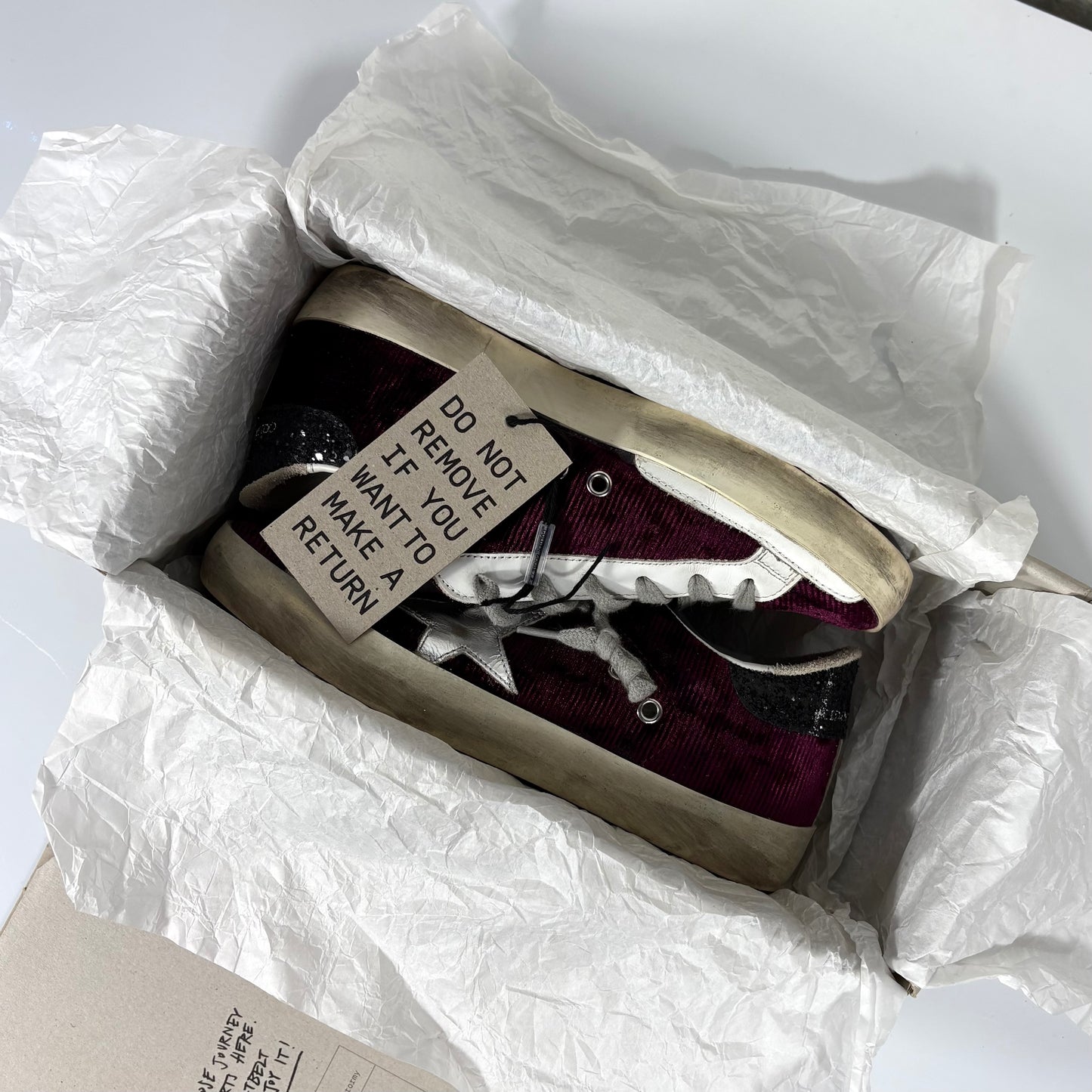 Golden goose Superstar Bordeaux in velluto 36