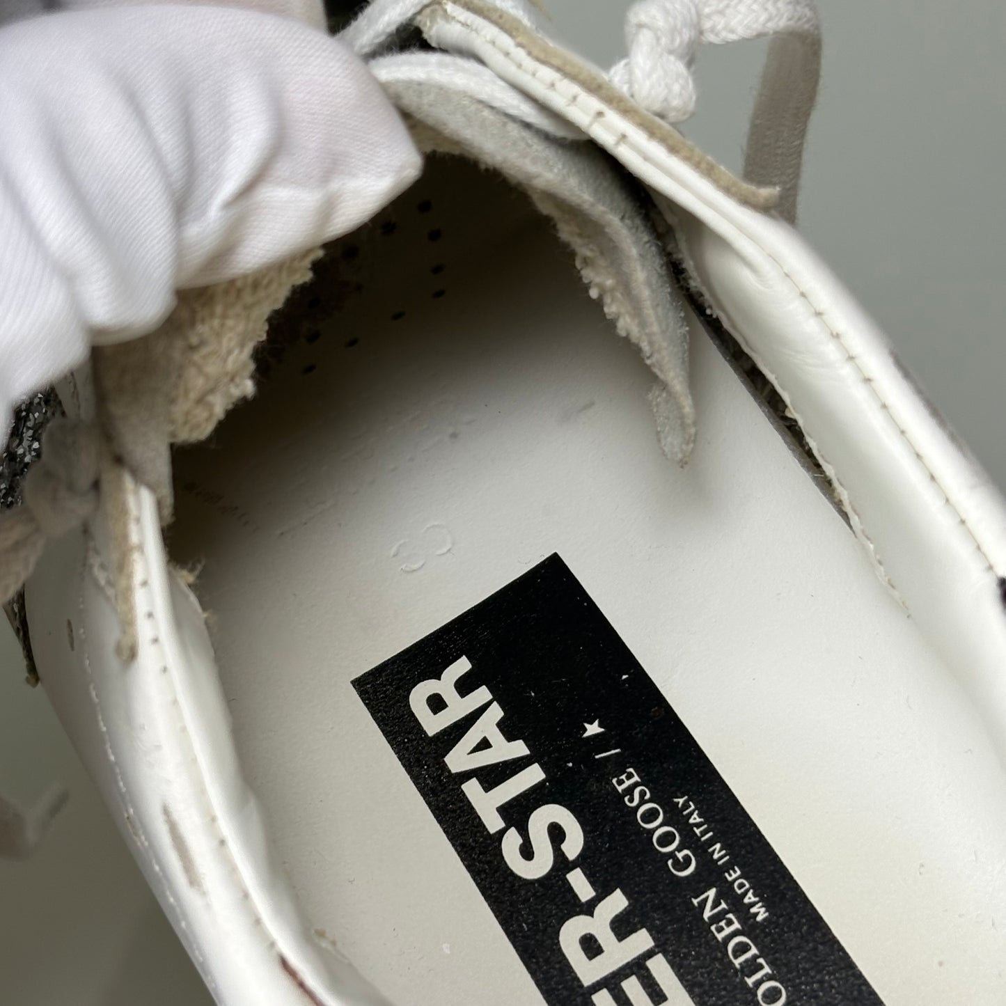 Golden goose classic Stella argento brill. E tallone nero brill. 39