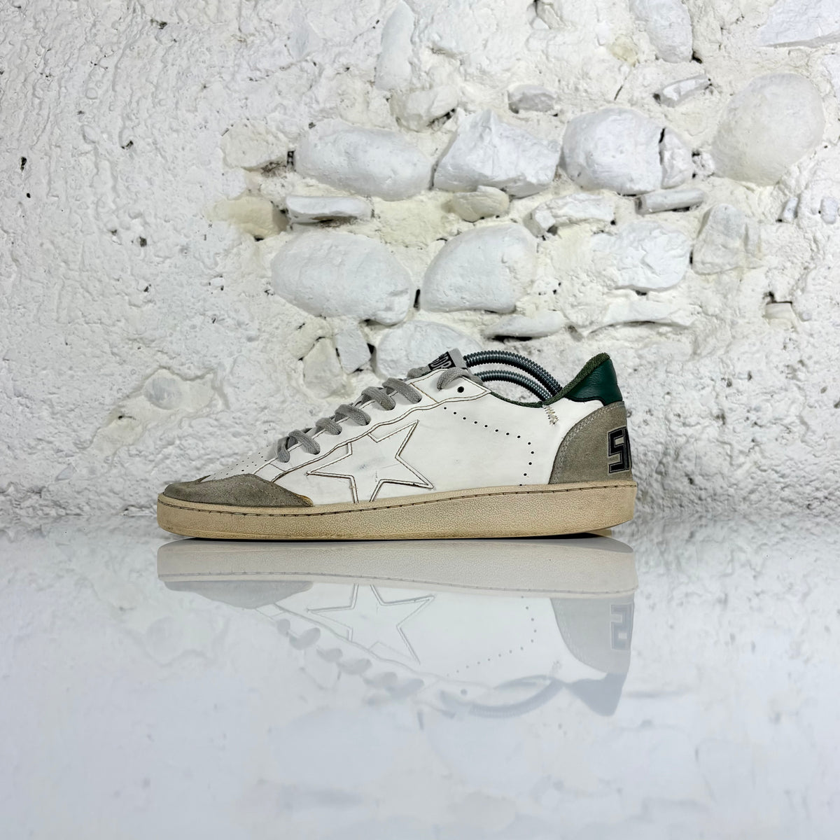 Golden goose Ballstar bianche con talloncini verdi 40